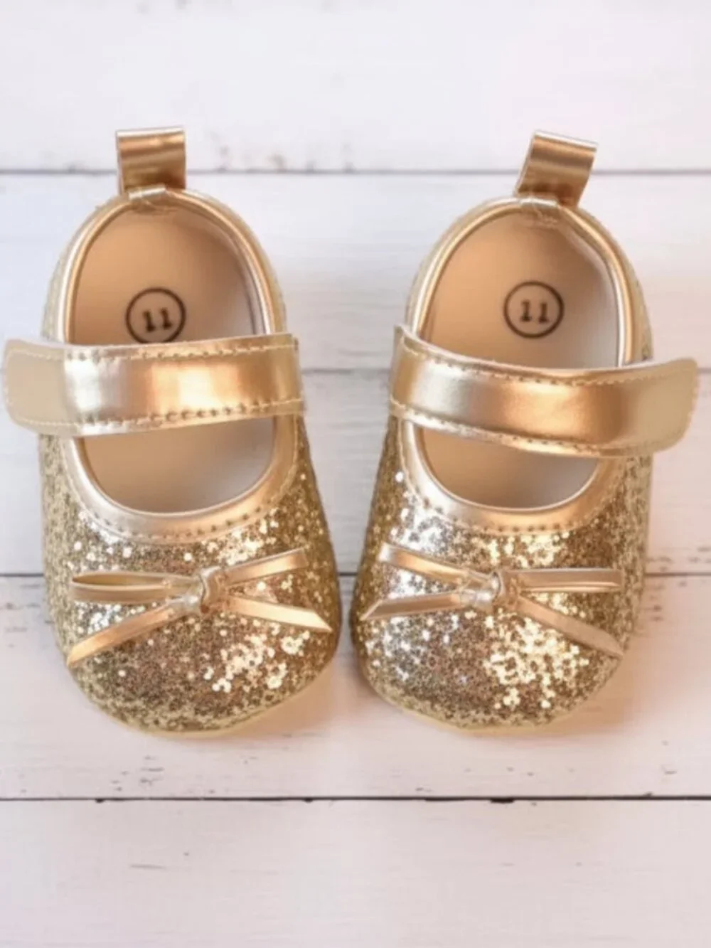 Gold Sequin Baby Shoes, Walkers, NWT